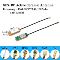 Antenne GPS+BD en céramique intégrée 28dBi à gain élevé omnidirectionnelle active pour navigation Beidou 1575Mhz, connecteur U.FL