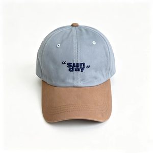 Hot Sale Two Tone Baseball Cap Vintage Washed Cotton <b>Dad</b> <b>Hat</b> with Sunday Embroidery Casual Unisex Sports Cap for Men Women - Product Image 1
