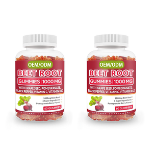Yetişkinler için organik Beetroot Gummies şekersiz kapsül üzüm çekirdeği erkekler kadınlar için karabiber C vitamini nitrik oksit güçlendiriciler - Product Image 1