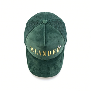 Бейсболка унисекс с индивидуальной вышивкой, 5 панелей, темно-зеленая, повседневная, для активного отдыха, сетчатая, вельветовая, кепка-тракер - Product Image 4