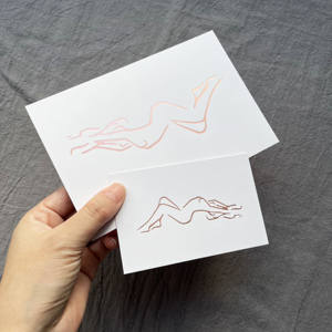 Cartes de remerciement haut de gamme estampillées à chaud or rose - Élégantes cartes de vœux professionnelles pour la reconnaissance client - Product Image 6