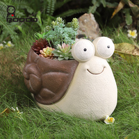 Pot de fleurs tortue escargot à grands yeux mignonnes de 12,2 pouces, pot à succulentes adorables en forme d'animal de dessin animé, décoration fantaisie pour la maison, le jardin et le bureau
