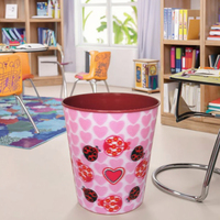 Seau de rangement à dessus ouvert en PP imprimé de dessins animés 3D personnalisé poubelle pour enfants résistante aux chutes avec ensemble de vaisselle sans couvercle