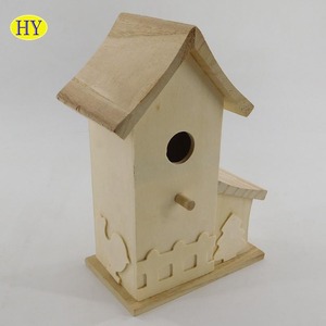 Barato al por mayor de madera sin terminar Casa de pájaro jaula de pájaro - Product Image 3