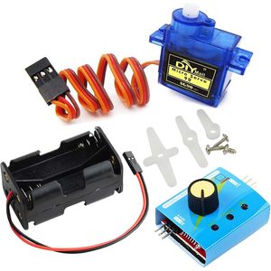 Micro Servo SG90 9g 180 Grados con Probador, Controlador, Fuente de Alimentación y Caja para Juguetes RC - Product Image 1