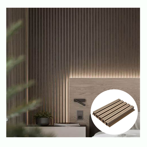 WPC 3D <strong>Wall</strong> <strong>Panels</strong> Modern Wood Grain Decorative <strong>Wall</strong> Paneling for Apartment Interior Customized Sizes - Product Image 1