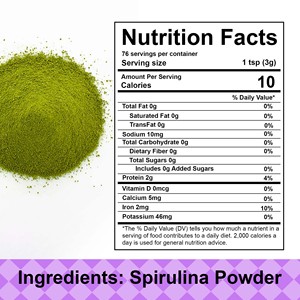 Article populaire : Poudre de spiruline riche en protéines pour le soutien du système immunitaire et des fonctions immunitaires, antioxydant et source de fer - Product Image 2