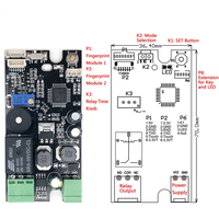 Papan Kontrol Sidik Jari Self-locking Relay Normal Terbuka Baixinda K215 untuk Kontrol Akses Kunci Pintu Mobil dan Motor