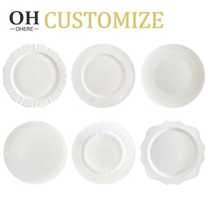Vajilla Clásica de Porcelana Blanca Ecológica con Diseños Personalizables, Logotipos y Formas Florales, <span class=keywords><strong>Platos</strong></span> de Cerámica - Product Image 1