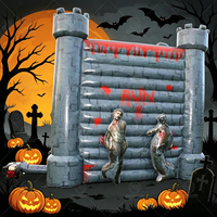 Grande Maison Gonflable Zombie pour Escape Room, Château Gonflable Effrayant avec Labyrinthe pour Festival d'Halloween, Événement Commercial, Décoration de Fête