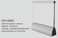 HDSAFE HD-L001A Poteau en U pour balustrade en verre sans cadre, résistant aux ouragans, en aluminium, design graphique moderne, 6063 12/16/20mm