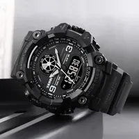 Montre-bracelet numérique analogique Skmei 1818 pour homme, étanche 5 ATM, en plastique, pour le sport