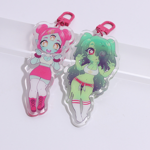 Porte-clés en acrylique personnalisé Vigreat avec impression couleur double face et bord renforcé pour la décoration de sacs, design anime - Product Image 5