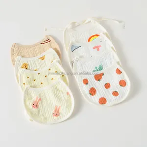 China Wholesale 4 Layers Cotton Yarn Washable Reusable Bandana Cotton Muslin Soft Baby Bibs