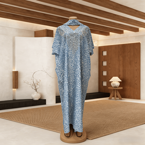 Robe Formelle Grande Taille en Polyester pour Femme, Imprimé Léopard Africain, Ornée de Strass, Luxe et Tendance Printemps-Été - Product Image 4