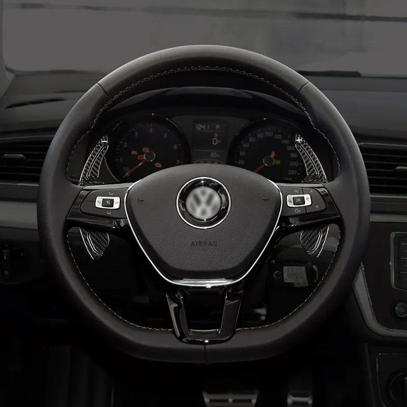 Pemindah Pedal Serat Karbon Asli untuk Volkswagen Golf 6, Scirocco, Edisi Perjalanan Magotan 2012, CC, Tiguan