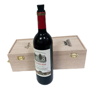 Impresión de logotipo Color blanco mate <span class=keywords><strong>caja</strong></span> de regalo de <span class=keywords><strong>vino</strong></span> de <span class=keywords><strong>madera</strong></span> de una sola botella - Product Image 4