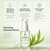Sérum pour le visage à l'extrait d'algues OEM avec hyaluronate de sodium et panthénol B5, formule hydratante à absorption rapide, 30 ml