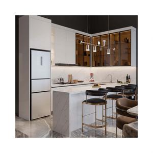 Armoires de cuisine compactes haut de gamme en bois de bouleau massif, écologiques, avec design personnalisé, options de personnalisation gratuites, plans de travail en quartz/granit - Product Image 4