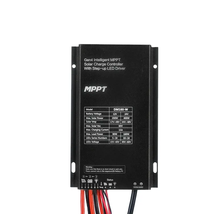 DM series automatic maximum power point tracking waterproof MPPT solar charge controller 12V/24V for Solar System Bulk Price