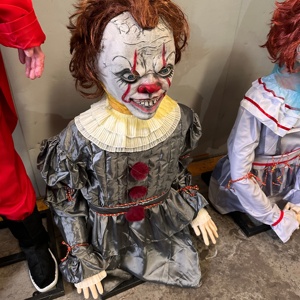 Accessoires de maison hantée, figurine de clown fantôme animatronique effrayante, décorations d'<span class=keywords><strong>Halloween</strong></span>, horreur, métal, intérieur/extérieur, centre commercial - Product Image 2