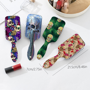 2025 Halloween classique mode brosse à cheveux crâne Airbag peigne poignée en plastique Portable pour Salon coiffure démêlant idée cadeau - Product Image 3