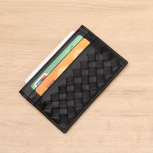Sheep Leather Card <b>Holder</b> for Men and Women Factory Business Card <b>Holder</b> <b>Wallets</b> Genuine Leather Woven Credit Card <b>Wallet</b> - Product Image 2