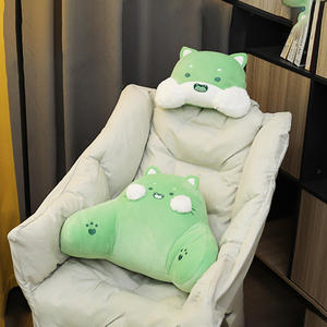 All'ingrosso peluche imbottito in cotone imbottito cuscini dello schienale verde gatto auto cuscino coperta maschera per gli occhi - Product Image 4