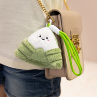 Ensemble de porte-clés en peluche Zongzi personnalisés OEM/ODM - Breloques mignonnes personnalisées en forme de boulettes de riz pour cadeaux du Festival des Bateaux-Dragons