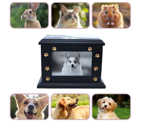 Kotak Kenangan Hewan Peliharaan dari Kayu Ramah Lingkungan, Tahan Lama, Bentuk Persegi Panjang, untuk Menyimpan Abu Hewan, Bingkai Foto untuk Anjing dan Kucing - Product Image 1