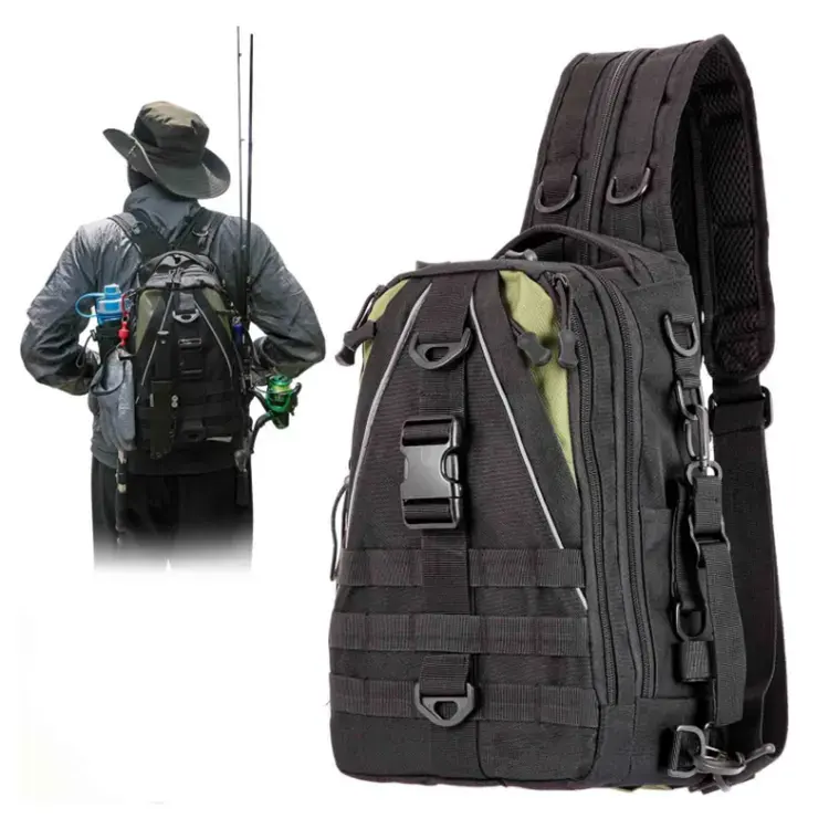 Neue Fliegen fischer Tackle Bag Outdoor Angela us rüstung Tactical Sling Cross body Bag Rod Holder