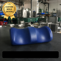 Coussin de soutien pour le cou et les jambes en mousse bleue à 3 rainures profilées, design ondulé, anti-fatigue, soulagement de la douleur, lombaire, moulé par injection, usine OEM