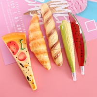 Papeterie scolaire nourriture pain créatif bureau fournitures d'apprentissage fruits légumes stylo à bille prix étudiant 0.5mm écriture en plastique