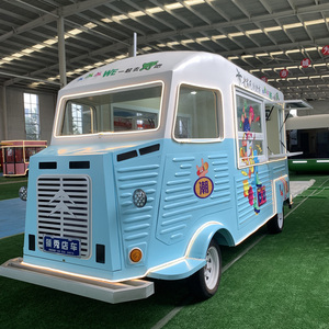 Camión de comida barato de alta calidad, precio de comida rápida, carrito de camiones de comida eléctrico azul móvil Vintage con equipos de cocina personalizados - Product Image 2