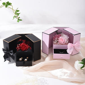 PENOBON Valentine's Day Birthday Gift <b>Box</b> for Preserved Flower Jewelry Packaging Rectangle <b>Paper</b> Case Buckle Closure Modern - Product Image 3