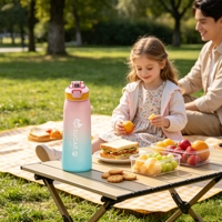 Bouteille anti-fuite et anti-poussière en Tritan+PP, à boire directement, sans odeur, compatible lave-vaisselle, idéale pour la randonnée, le camping, les voyages, le sport et l'école