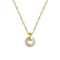Ensemble de collier et de boucles d'oreilles en diamant micro-serti simple et tendance, accessoires de bijoux en acier titane pour femmes