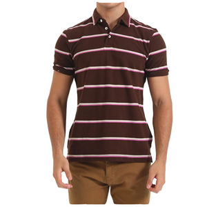Camiseta Polo a Rayas 100% Algodón para Hombre, Transpirable, de Punto, Manga Corta, con Cuello, Estilo Casual de Negocios, Servicio OEM - Product Image 1