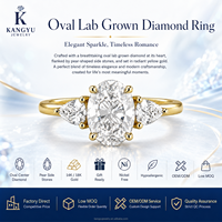 Laboratuvarda Yetiştirilmiş Elmas 14K/18K Oval Kesim Beyaz DEF Renk Kadın Nişan Yüzüğü IGI Sertifikalı Dolgulu VVS/VS Kalite