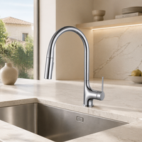 Robinet de cuisine monocommande en zinc chromé à montage sur plan avec douchette extractible et cartouche céramique – Meilleures ventes