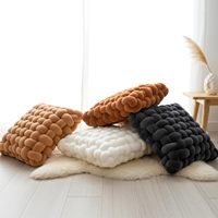 Quadratische Knotenkissen Geknotete Plüsch-Weichkissen Akzentkissen Dekoration für Zuhause Sofa Bett Couch