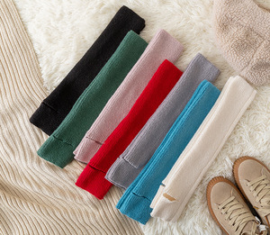 LTT1639 chaussettes longues chaudes de couleur unie pour femme, <span class=keywords><strong>bas</strong></span> d'hiver en <span class=keywords><strong>laine</strong></span> tricoté sur les genoux et les cuisses - Product Image 5