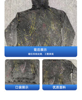 Sweat à capuche rétro personnalisé en coton, style européen et américain, avec logo sur mesure, effet tacheté par pulvérisation, idéal pour l'automne et le commerce international.