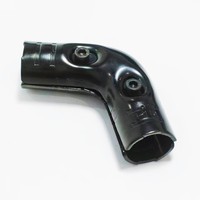 Conexiones de tubería delgada recubiertas de 28 mm, serie HJ, codo metálico de 110 grados con electroforesis para banco de trabajo industrial, carro y estantería