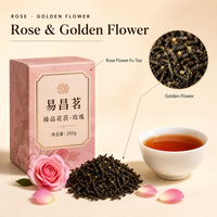 Thé en briques Fuzhuan Yi Changming 200g avec thé noir, Cordyceps et fleur dorée - Origine Shaanxi, durée de conservation de 5 ans, préemballé