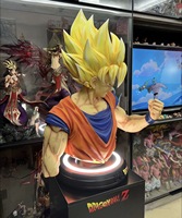 Estatua de Busto de Goku Super Saiyan de Dragon Ball Z, Tamaño Real 1:1, Alta Calidad, Resina y Fibra de Vidrio, Figura Coleccionable de Anime, Decoración