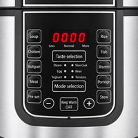 Panci Presto Listrik Digital 6L 1000W dengan Menu Preset, Peralatan Dapur Rumah Tangga dari Baja Anti Karat