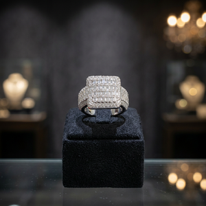 KIVORA'S Hot Popular <b>Cross</b> Hiphop Iced Out Baguette Prong Set D Color VVS Moissanite 925 <b>Silver</b> GRA Certified Cuban <b>Ring</b> - Product Image 4