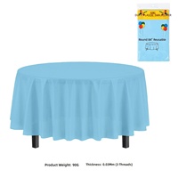 Nappe de table ronde en plastique anti-huile jetable directe d'usine 84 "nappe décorative pour pique-nique extérieur
