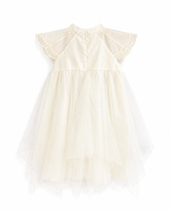 ชุดเดรสเด็กผู้หญิงปักลายสวยงามพร้อมผ้าคลุมตาข่ายสำหรับงานแต่งงาน - Product Image 1